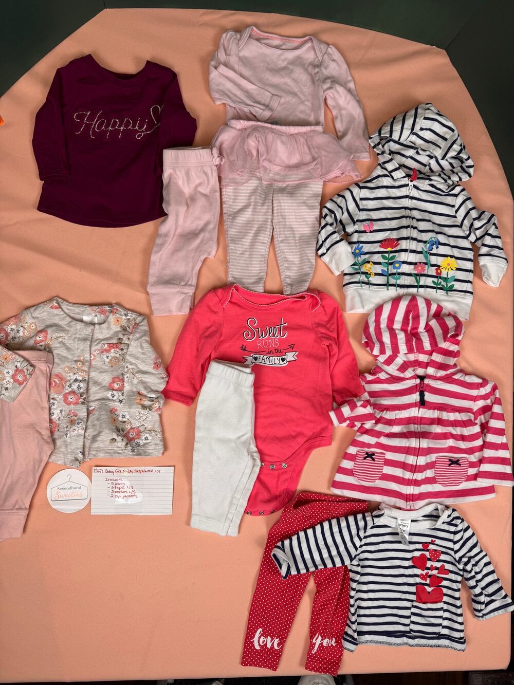 Baby Girl 0–3M Fall Winter Clothing Bundle 12 Pc Lot Outfit Set SKU #671